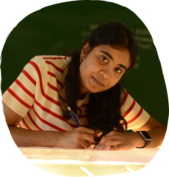 Students creating art in studio